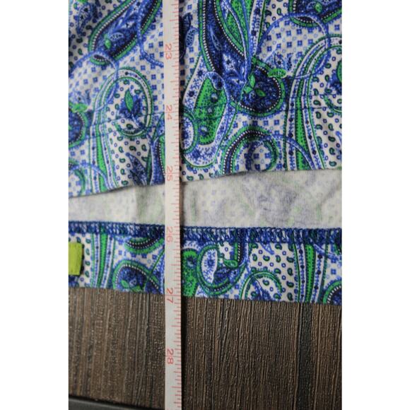 Robert Graham Polo Shirt Paisley Blue Green Classic Fit Luxury Men's XS - Picture 9 of 10